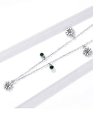 925 Sterling Silver Cute Daisy Adjustable Pendant Necklace Precious Jewelry For Women