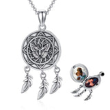 Silver Butterfly Dream Catcher Lockets Necklace