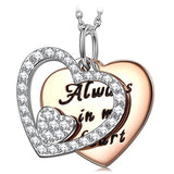 Silver Open Heart CZ Pendant Necklace