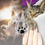 Silver Paw Print Pendant Necklace