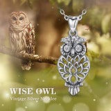 Owl Necklace 925 Sterling Silver Animal Pendant Necklaces Jewelry Thanksgiving Gift