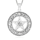 Celtic Knot Filigree Star Round Pendant Necklace