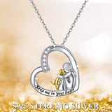 S925 Sterling Silver Dog Necklace with A Girl Cute Animal Pendant