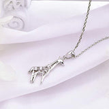 925 Sterling Silver Cubic Zirconia Giraffe Pendant Necklace