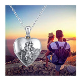 S925 Sterling Silver Locket Necklace That Holds Pictures Saint Christopher Love Heart Pendant