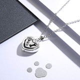 Sterling Silver Puppy Urn Necklaces for Ashes Dog Cat Pet Lovers Always In My Heart Cremation Urns Keepsake Necklace