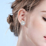 925 Sterling Silver Freshwater Pearl Stud Earrings for Women
