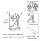Initial A Necklace Sterling Sliver King Crown Letter Pendant Necklace Dainty Cubic Zirconial Alphabet Necklace Gift for Women