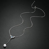 Silver Pearl Pendant Necklace