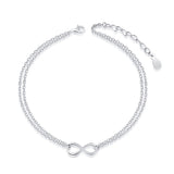 Anklet For Women S925 Sterling Silver Double Chain Adjustable Foot Anklet