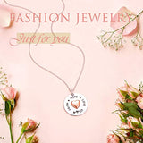 S925 Sterling Silver Faith Hope Love Round With Heart Pendant Necklace Christian Jewelry Gifts for Women Teen Girls