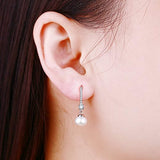 925 Sterling Silver Freshwater Pearl Hoop Earrings with Dangle Earrings