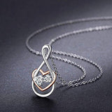 Infinity Necklace 925 Sterling Silver Infinity Jewelry for Women Heart Zircon Drop Necklace for Girlfriend