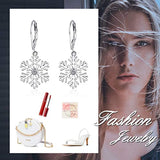 Sterling Silver Snowflake Drop Earrings for Women Snowflake Pierced Dangle Earrings Winter Jewelry