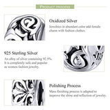 925 Sterling Silver Vintage Flower Charm for Women Snake Bracelet Charm