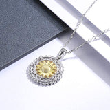You are My Sunshine Sunflower Gold Plated S925 Sterling Silver Pendant Necklace Forever Sunshine Jewelry Necklace for Mothers Day Jewelry Gifts