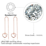 925 Sterling Silver Cubic Zirconia Drop Earrings Hollow Love Heart CZ Hypoallergenic Earrings