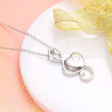 925 Sterling Silver Music Note Cremation Jewelry Ashes Keepsake Urns Pendant Necklace for Women