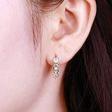 14k Gold Hoop Earrings with Heart Shaped CZ Earrings For Women