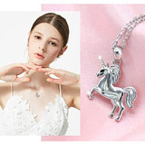 925 Sterling Silver Cute Unicorn Pendant Necklace  for Women