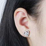 14K Gold  Moissanite Halo Stud Earring For Women