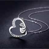 Sloth Necklace Sterling Silver “Keep Me in Your Heart ” CZ Heart Stuffed Animal Pendant Jewelry Gifts for Women