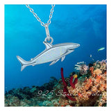 Opal Shark Pendant Necklace For Teens 925 Sterling Silver Ocean Jewelry Dainty Necklace For Women