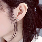 Sterling Silver Star Earrings Tiny Star/Triangle Ear Stud  Earrings Hypoallergenic for Women Daughter (Star)