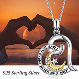 925 Sterling Silver I love you to the moon and back Heart Pendant Necklace Women Dainty Necklace Eternal Love