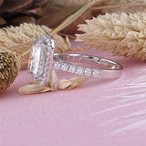 14K Gold  Cushion Cut Moissanite Halo Engagement Ring For Women