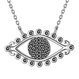 925 Sterling Silve Eye Necklace Protective Amulet Gift Crystal Cubic Zirconia Jewelry
