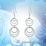 Sterling Silver Infinity Circle Dangle Earrings Interlocking Hoops Drops Jewelry for Women Girls Mother's Day Birthday Gifts