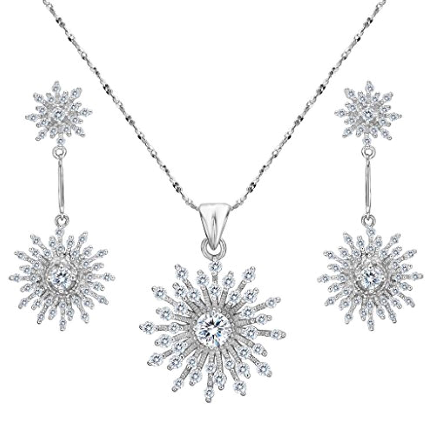 Collector's Edition Enchanted Disney Frozen 10th Anniversary Snowflake  Pendant and Stud Earrings Set in Sterling Silver | Zales