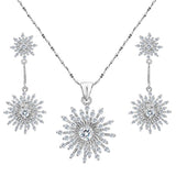 Elegant Snowflake Necklace Earrings Set