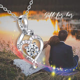 S925 Sterling Silver  CZ Heart Pendant I Love You to The Moon and Back Infinity Necklaces