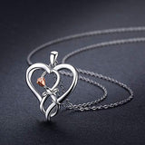 Heart Necklace Infinity Necklace 925 Sterling Silver Rose Necklace Heart Pendant Necklace Infinity Jewelry for Women (A-Heart Infinity Necklace)
