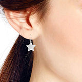 Simply Adorable Lucky Stars 925 Sterling Silver Dangle Drop Earrings