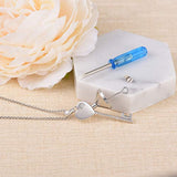 Sterling Silver Key Urn Necklace Heart Shape Keepsake Urn Pendant Memorial Jewelry For Cremation Ashes