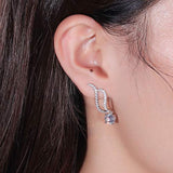 14K Gold  Heart Arrows Moissanite  Stud Earring For Women