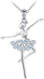 925 Sterling Silver Dancing Ballerina Dancer Ballet Dance Pendant Necklace Recital Gift for Teen Girls Women,18