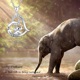 925 Sterling Silver Cute Elephant Pendant Animal Jewelry Women Girls Ladies