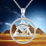 S925 Sterling Silver Eye of Horus Necklace Evil Eye Pendant Jewelry Gifts for Women Men Mother's Day