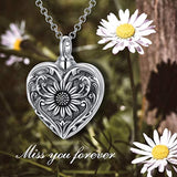 Sterling Silver  sunflower Urn Necklace for Ashes Women Cherish Memories Jewelry to Keep Someone Near to You