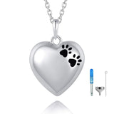 Heart Paw Urn Jewelry Necklace