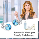 Wholesale Aqumarine Blue Crystal Butterflies Jewelry