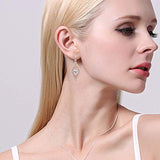 Women's 925 Sterling Silver Marquise Shaped CZ Art Deco Vine Bridal Chandelier Drop Earrings