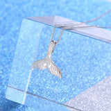 S925 Sterling Silver Jewelry Dolphin Mermaid Tail Pendant Necklace, Box Chain,18 inches