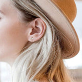 Sterling Silver Opal Star&Moon Stud Earrings Tiny Small Earrings Gifts for Women