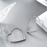 Sterling Silver Sideways Shaped Heart Hooks Earrings Jewelry Gifts for Women Birthday