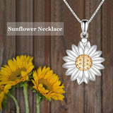 925 Sterling Silver Sunflower Locket Necklace That Holds Pictures, Best Jewelry for Her